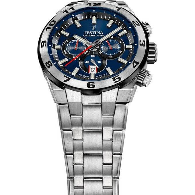 Festina – CHRONO BIKE BLEU – Chronographe & étanche 10 ATM – Tout en acier inoxydable – F20670/1