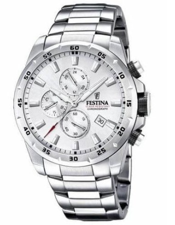 Festina – TIMELESS CHRONOGRAPH – Diamètre boîtier 45,05 mm – WR 100 m, Tout en acier inoxydable – F20463/1