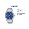 Casio – Cadran bleu & Dotée des motifs rayés & dateur sur 6h – Acier inoxydable – MTP-E725D-2AV