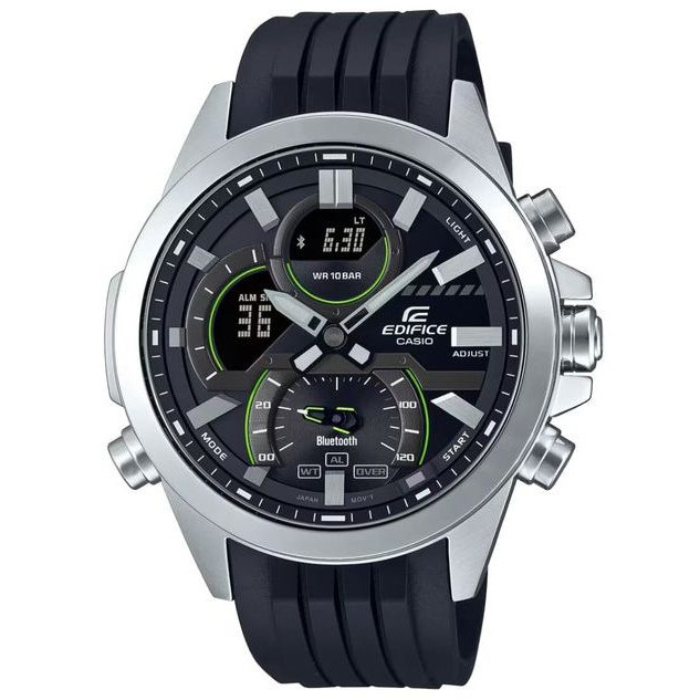 Casio – Bracelet en résine noir – synchronisation par Bluetooth® – Chronographe – ECB-30P-1A