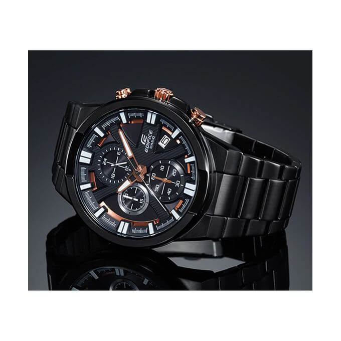 Casio – Conception dynamique et puissante, Chronographe et dateur, Étanche 10 BAR – EFR-544BK-1A9V