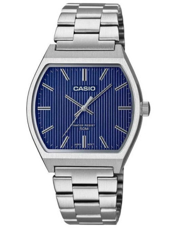 Casio – Blue dial in bold square version – Fully stainless steel – MTP-B140D-2AV
