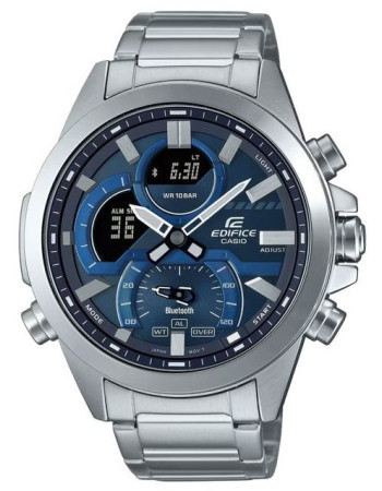 Casio – Cadran bleu, Synchronisation facile avec votre smartphone par Bluetooth® – Chronographe – ECB-30D-2A