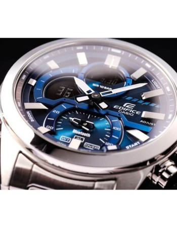 Casio – Cadran bleu, Synchronisation facile avec votre smartphone par Bluetooth® – Chronographe – ECB-30D-2A