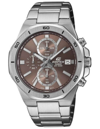 Casio – Cadran marron – Chronographe pour homme – Tout en acier inoxydable – EFV-640D-5AV