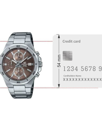 Casio – Cadran marron – Chronographe pour homme – Tout en acier inoxydable – EFV-640D-5AV