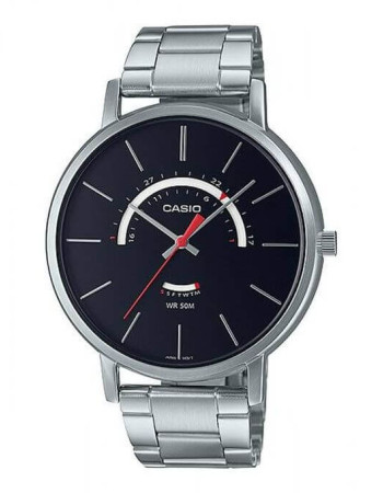 Casio – Montre pour homme – Affichage de la date arquée jours/mois – Bracelet en acier – MTP-B105D-1AV Casio – Montre pour homme – Affichage de la date arquée jours/mois – Bracelet en acier – MTP-B105D-1AV