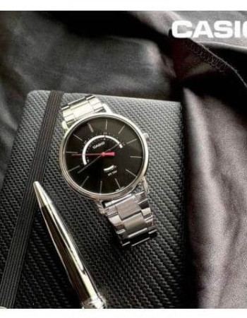 Casio – Montre pour homme – Affichage de la date arquée jours/mois – Bracelet en acier – MTP-B105D-1AV Casio – Montre pour homme – Affichage de la date arquée jours/mois – Bracelet en acier – MTP-B105D-1AV