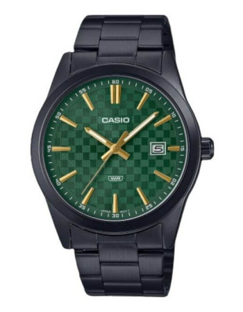 Casio – Montre pour homme en acier noir & cadran vert – Dateur – Étanche – MTP-VD03B-3A Casio – Montre pour homme en acier noir & cadran vert – Dateur – Étanche – MTP-VD03B-3A