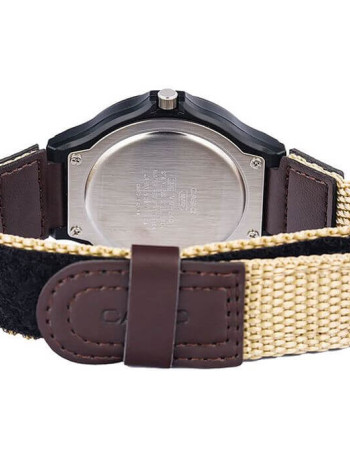 Casio – Montre cadran noir et bracelet nylon beige – Étanche 50 m – MW-240B5BVDF Casio – Montre cadran noir et bracelet nylon beige – Étanche 50 m – MW-240B5BVDF