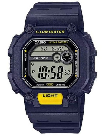 Casio – Montre sport au bracelet en résine bleu – Autonomie pile 10 ans – W-737H-2AV