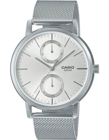 Casio – Montre en métal argenté pour hommes – Bracelet en mailles milanaise – MTP-B310M-7AVDF Casio – Montre en métal argenté pour hommes – Bracelet en mailles milanaise – MTP-B310M-7AVDF