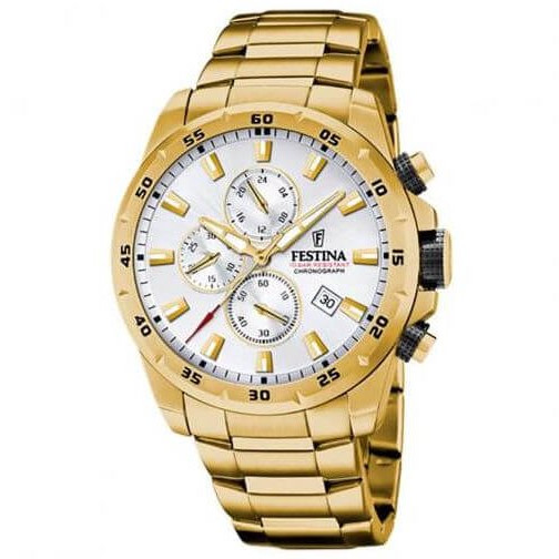 Festina – Montre chronographe dorée pour homme – Tout en acier inoxydable – F20541/1