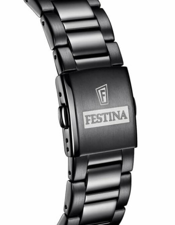 Festina – Boîtier en céramique noir – Verre saphir & Bracelet en acier noir – Étanche 100 m – F20577/1
