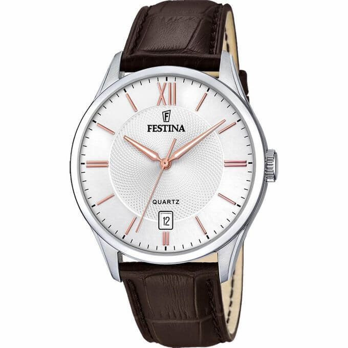 Festina – Montre de style classique pour homme, avec un dateur et un index en bronze – F20426/4