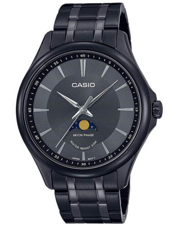 Casio – Montre pour homme – Tout en acier inoxydable noir – Phase de lune – MTP-M100B-1AVDF Casio – Montre pour homme – Tout en acier inoxydable noir – Phase de lune – MTP-M100B-1AVDF