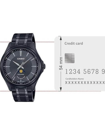 Casio – Montre pour homme – Tout en acier inoxydable noir – Phase de lune – MTP-M100B-1AVDF Casio – Montre pour homme – Tout en acier inoxydable noir – Phase de lune – MTP-M100B-1AVDF