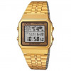 Casio – Affichage carte du monde – Digitale dorée – 5 alarmes – Bracelet en acier inoxydable – A500WGA-9DF