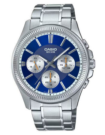 Casio – Montre pour homme cadran bleu avec dateur – WR 50 mètres – MTP-1375D-2A1VDF Casio – Montre pour homme cadran bleu avec dateur – WR 50 mètres – MTP-1375D-2A1VDF