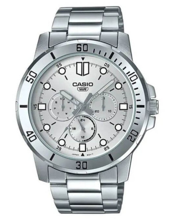 Casio – Argenté cadran argenté – Bracelet en acier inoxydable – MTP-VD300D-7EUDF