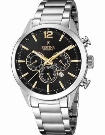 Festina – Style & précision – Chronographe avec dateur – Tout en acier inoxydable – F20343/4