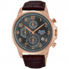 Pulsar – Bronze cadran noir – Bracelet cuir marron – Chronographe pour homme – PM3083X1