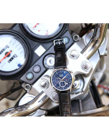 Pulsar – Montre pour homme – Chronographe avec dateur – Cadran bleu et bracelet cuir noir – PT3921X1