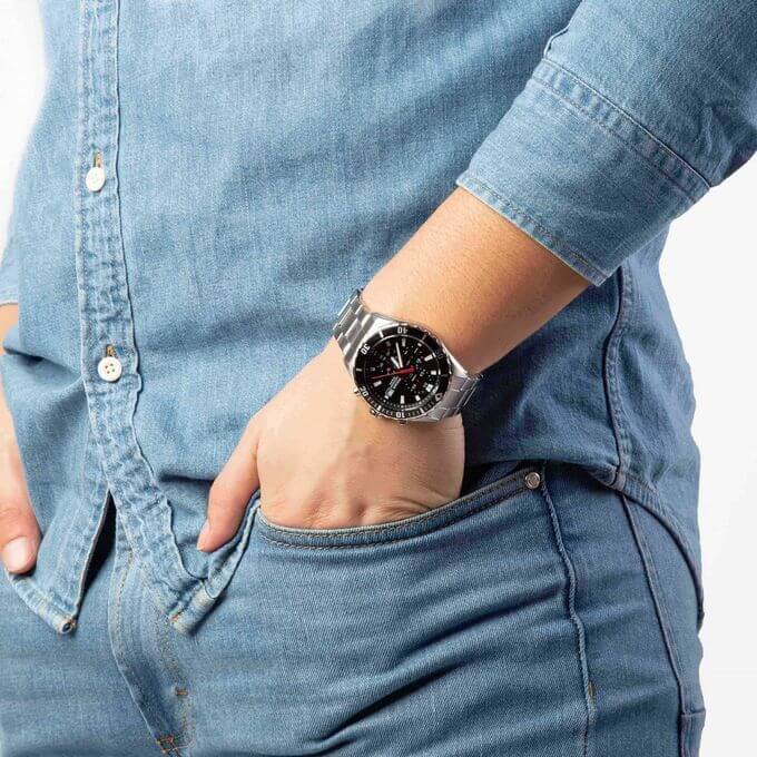 Pulsar – Montre pour homme – Chronographe avec dateur – Cadran bleu et bracelet cuir noir – PT3921X1