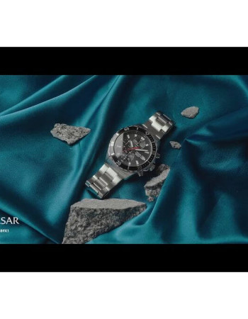 Pulsar – Montre pour homme – Chronographe avec dateur – Cadran bleu et bracelet cuir noir – PT3921X1