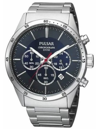 Pulsar – Cadran bleu – Chronographe pour homme – WR 100 m – PT3003X1