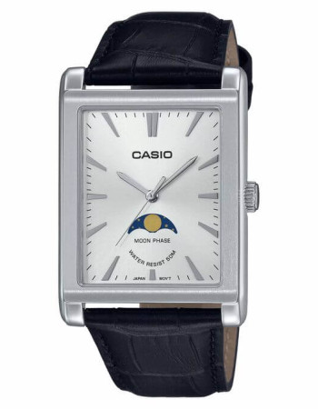 Casio – Montre pour homme – Indicateur de phase de lune – Cadran blanc – Bracelet cuir noir – MTP-M105L-7AVDF Casio – Montre pour homme – Indicateur de phase de lune – Cadran blanc – Bracelet cuir noir – MTP-M105L-7AVDF