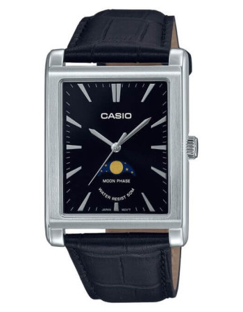 Casio – Montre pour homme – Indicateur de phase de lune – Cadran noir – Bracelet cuir noir – MTP-M105L-1AVDF Casio – Montre pour homme – Indicateur de phase de lune – Cadran noir – Bracelet cuir noir – MTP-M105L-1AVDF