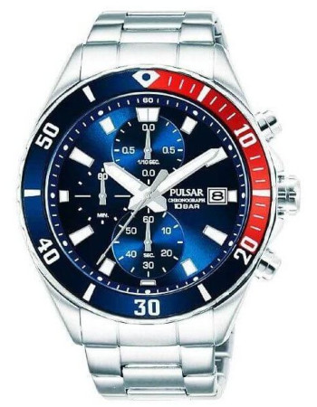 Pulsar – PM3185X1 – Chronographe pour homme – Tout en acier inoxydable – PM3185X1