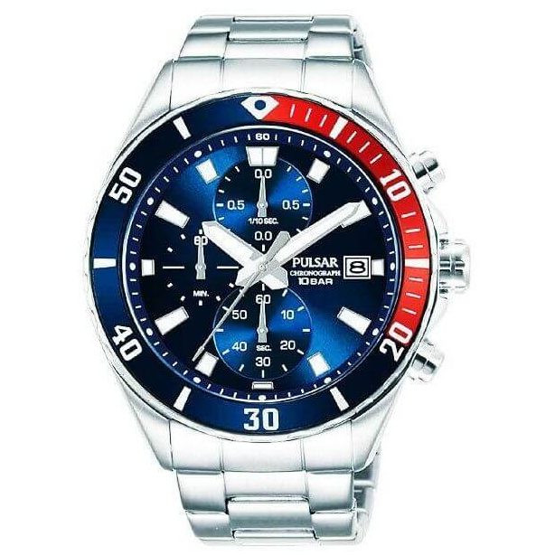 Pulsar – PM3185X1 – Chronographe pour homme – Tout en acier inoxydable – PM3185X1