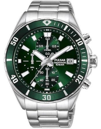 Pulsar – Cadran vert pour homme – WR 10 BAR – Diamètre 44 mm – PM3193X1