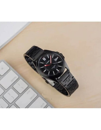 Casio – Toute en acier inoxydable noir – Avec indicateur date – Étanche 50 m – MTP-E700B-1EVDF