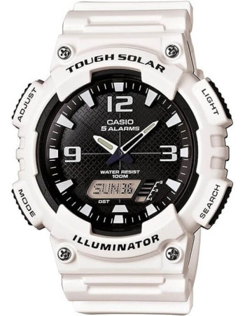 Casio – Alimentation Solaire – Conception sportive – Étanche 100 mètres – Blanche – AQ-S810WC-7AV