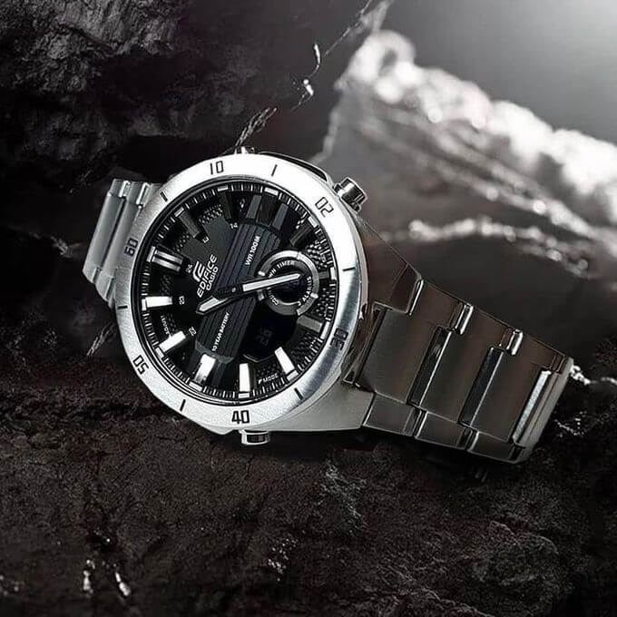 Casio – Montre homme multifonctions – Double montres – Bracelet en acier inox – ERA-110D-1AV