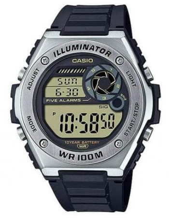 Casio – Montre hommes – Autonomie de batterie de 10 ans • Étanchéité 100 mètres – MWD-100H-9AVDF Casio – Montre hommes – Autonomie de batterie de 10 ans • Étanchéité 100 mètres – MWD-100H-9AVDF