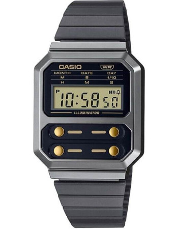 Casio – Montre classique – Digitale noire – Bracelet en acier – A100WEGG-1A2DF Casio – Montre classique – Digitale noire – Bracelet en acier – A100WEGG-1A2DF