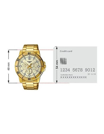 Casio – Affichage de la journée et de la date – Bicolore – Bracelet métallique – MTP-1381G-1AV