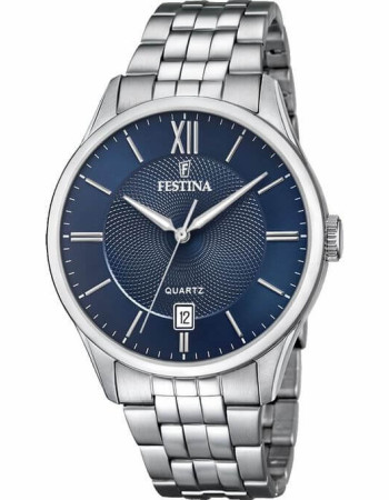 Festina – Cadran bleu – Tout en acier inoxydable – Dateur sur 6h – F20425/2