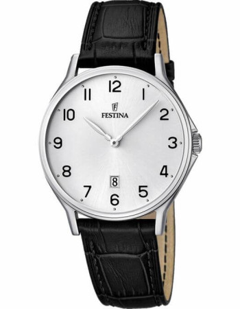 Festina – Le classique à travers les époques – Bracelet cuir noir – Index chiffres – F16745/1