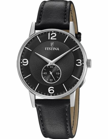 Festina – Une véritable œuvre d’art – Noir – Petite seconde – Bracelet cuir noir – F20566/4