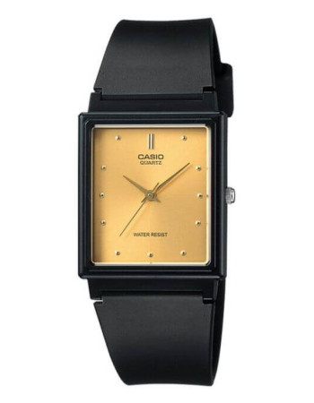 Casio – Rectangulaire unisexe – Cadran jaune – Bracelet en résine noir – MQ38-9A