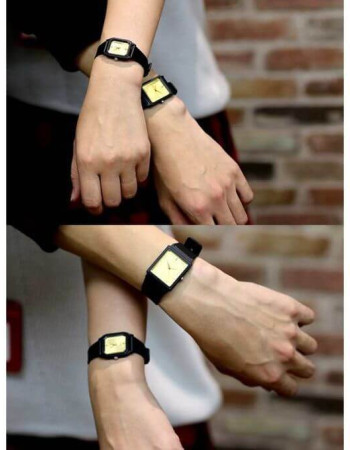 Casio – Rectangulaire unisexe – Cadran jaune – Bracelet en résine noir – MQ38-9A