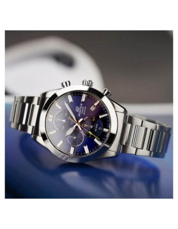 Casio Cadran bleu & Verre saphir – Avec dateur – Chronographe – Acier inoxydable – EFB-710D-2AV