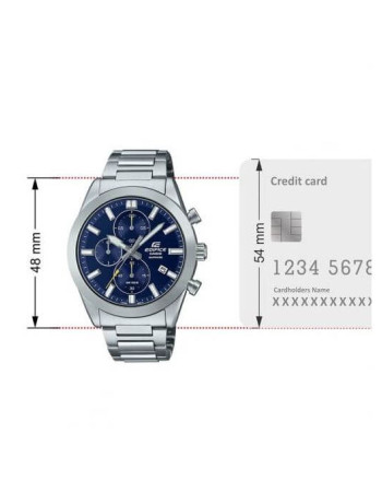 Casio Cadran bleu & Verre saphir – Avec dateur – Chronographe – Acier inoxydable – EFB-710D-2AV