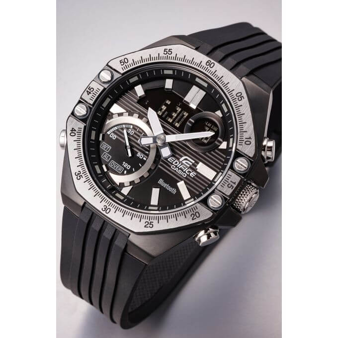 Casio – Bluetooth® Collection Edifice – Heure mondiale pour 300 villes – ECB-10TP-1A