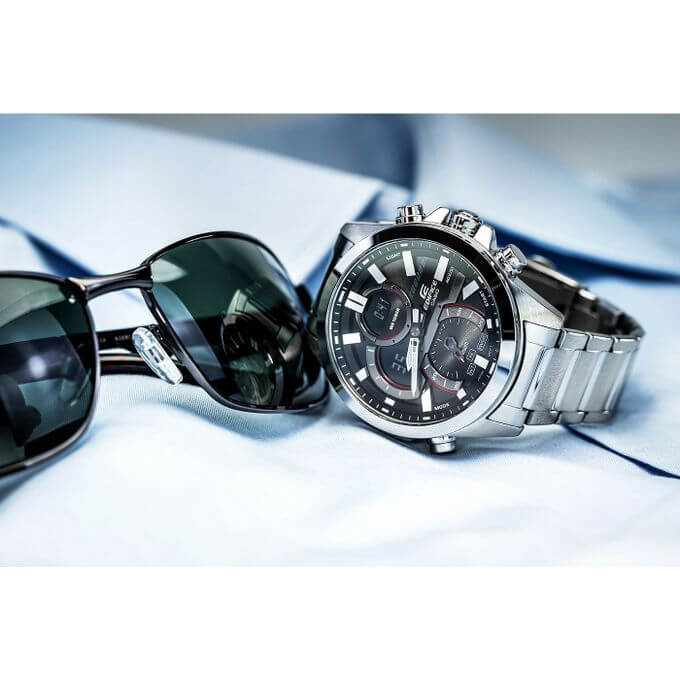 Casio – Synchronisation facile avec votre smartphone par Bluetooth® – Chronographe – ECB-30D-1ADF